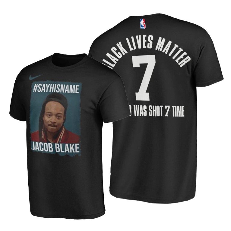 Men's Los Angeles Lakers NBA Boycott Justice For Jacob Social Justice Black Basketball T-Shirt CVM1883HQ